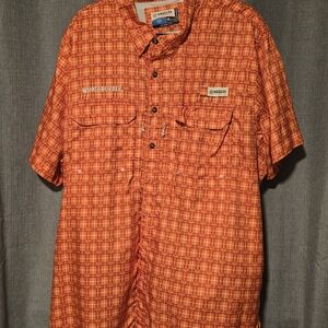 Magellan Outdoors Men's Whataburger Orange Plaid Fishing Shirt